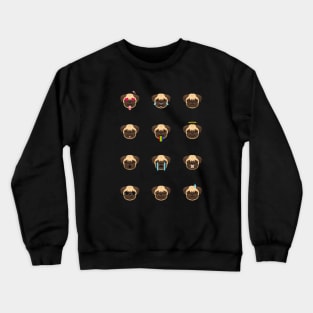 Funny Pug Dog Emoji Crewneck Sweatshirt